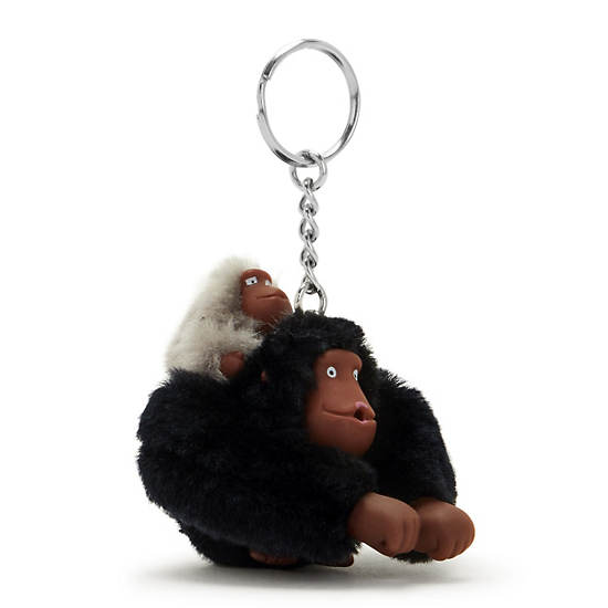 Akcesoria Kipling Mom And Baby Sven Monkey Keychain Czarne | PL 1268RV